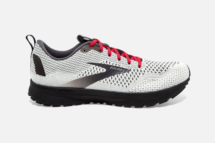 Brooks Revel 4 Road Running Shoes - Mens - White/Black/Red - DW8751690